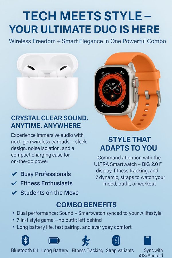 AirPods Pro 2 + Ultra 7-in-1 Smartwatch Combo | Premium Sound & Style Deal - Image 11