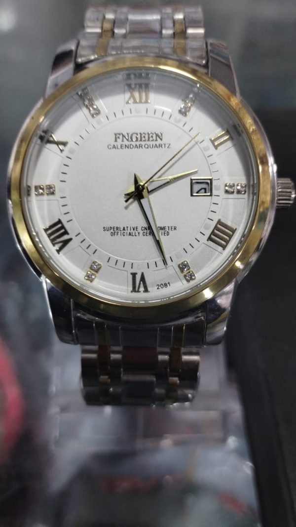 Original - Fngeen Men's Calendar Fashion Casual Business Watch - Waterproof Explosion Model - Stainless Steel Watch For Men - Quartz Watch - With Box - Image 5