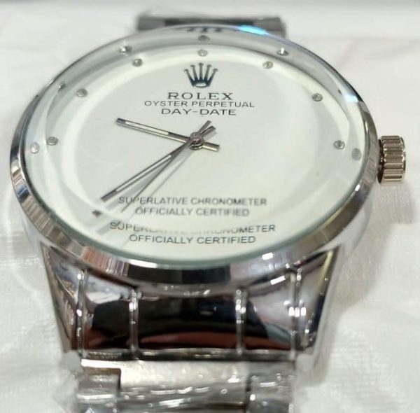Rolex Men’s Formal Quartz Wrist Watch With Stainless Steel Chain | Best Quality Rolex Watch For Men's - Men's Watches - Wrist Watch For Men - With Random Box - Image 4