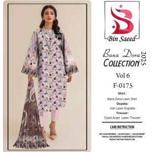 ✨ BINSAEED❤️  Bana Dora 3piece Unstitched Suit SUMMAER LAWN COLLECTION