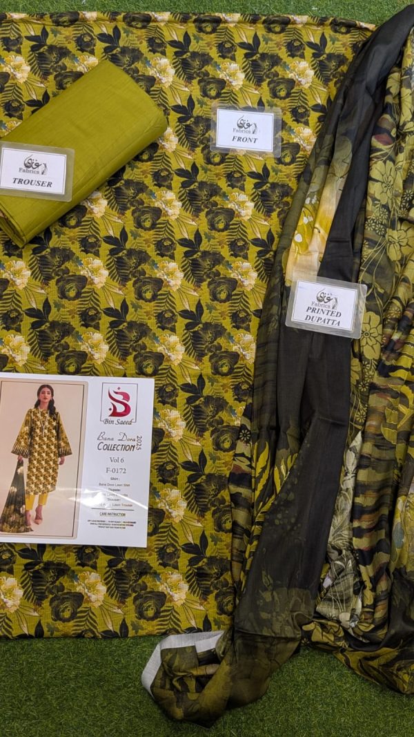 ✨ BINSAEED❤️  Bana Dora 3piece Unstitched Suit SUMMAER LAWN COLLECTION - Image 2