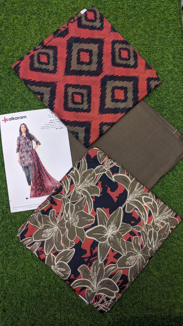alkaram Lawn | Unstitched Collection 3 Pieces Casual Wear| Summer collection 2025 Collection Vol 1❤️ - Image 2