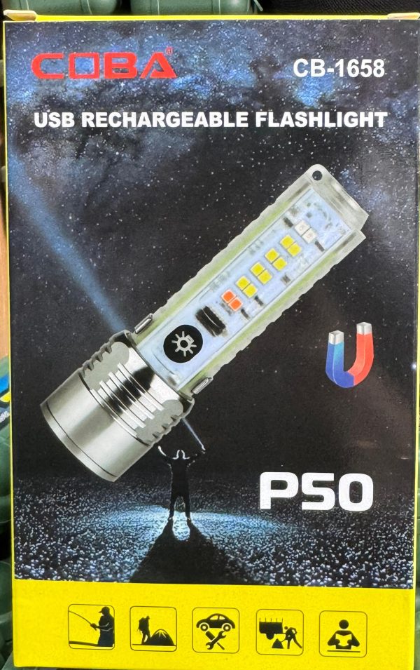 Coba Mini LED Torch Light - Coba CB 1658 – Super Bright Handheld Tactical Light  | Multiple Modes | Zoom-able Electric Flashlight for Camping, Hiking & Cycling ( Random Color ) - Image 2