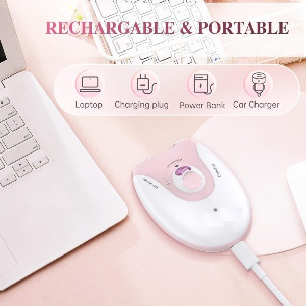 Daling DL-6032 Cordless Ladies Epilator with 2-Speed Adjustment, Painless Hair Removal, Rechargeable, Compact and Easy to Use for Legs, Arms, Underarms - Image 4