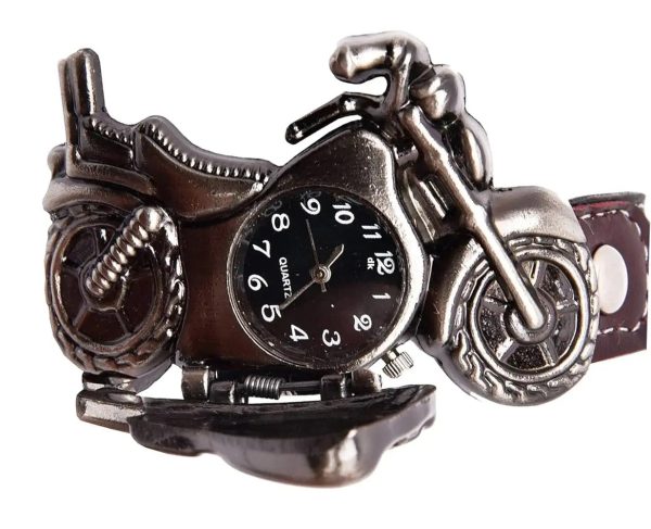 Men’s Motorcycle-Inspired Analog Wrist Watch with Bike Look Stainless Steel Dial – Stylish Daily Watch with Premium Leather Strap (Without Box) - Image 3