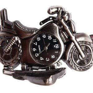 Men’s Motorcycle-Inspired Analog Wrist Watch with Bike Look Stainless Steel Dial – Stylish Daily Watch with Premium Leather Strap (Without Box)