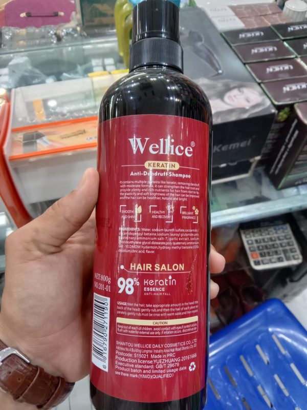 Wellice Hair Salon Keratin Essence and Collagen Shampoo - 800g - Image 4