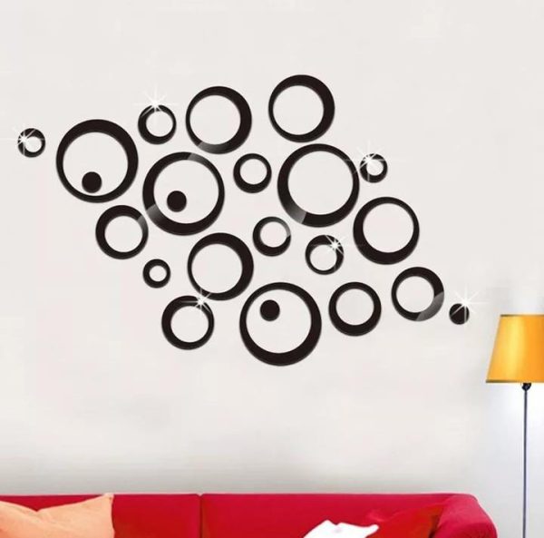 24 pcs Acrylic Mirror 3D Wall Stickers Living Room Personalized Interior Decoration - Image 5