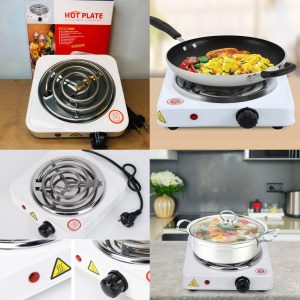 Electric Stove For Cooking - Hot Plate Heat Up In Just 2 mins - Easy to Clean -Metal Body (random color )
