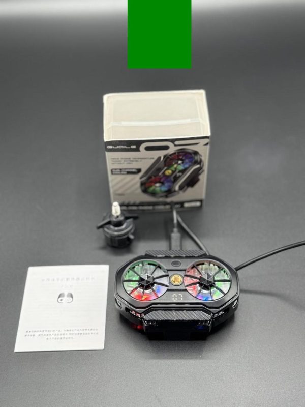 FS06 Semiconductor Cooling Mobile Phone Cooler Radiator Dual Fans Digital Display for Live Streaming with Universal Wheel - Image 9