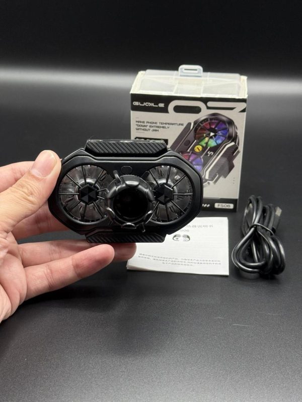 FS06 Semiconductor Cooling Mobile Phone Cooler Radiator Dual Fans Digital Display for Live Streaming with Universal Wheel - Image 7