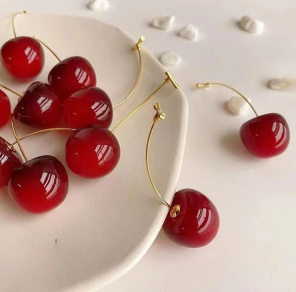Trendy Korean Cherry Drop Earrings for Women 🍒 | Cute Long Stem Minimalist Red Cherry Earrings | Aesthetic Statement Jewelry for Casual & Party Outfits - Image 7