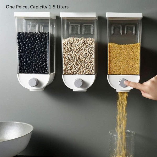 Wall-mounted Dry Food Dispensers For Organized Kitchens, Featuring Clear Containers -Random color | food storage box 1500 ml - Image 13