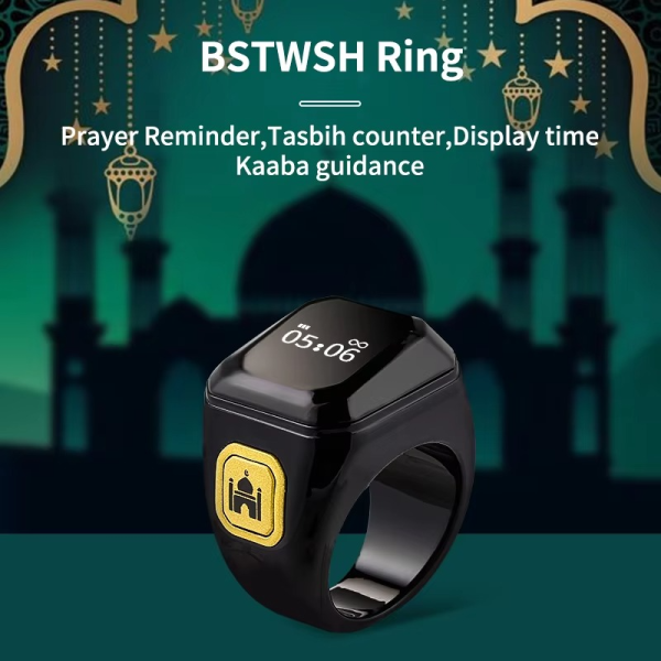 Muslim Smart Ring Islamic Gifts Electronic Tally Zikr Counter Digital Tasbeeh Ring Qibla Zikr Ring - Smart Tasbih Zikr Ring, Muslim Prayer, Prayer timing reminder - Random Color - Image 4