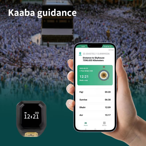 Muslim Smart Ring Islamic Gifts Electronic Tally Zikr Counter Digital Tasbeeh Ring Qibla Zikr Ring - Smart Tasbih Zikr Ring, Muslim Prayer, Prayer timing reminder - Random Color - Image 6