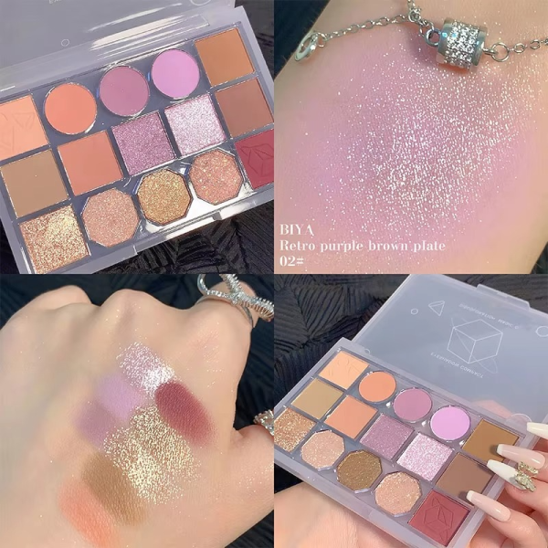 Biya Makeup High Pigmented Eyeshadow Palette Makeup Cosmetics 15 Colors Powder Glitter Eyeshadow Palette - Image 12