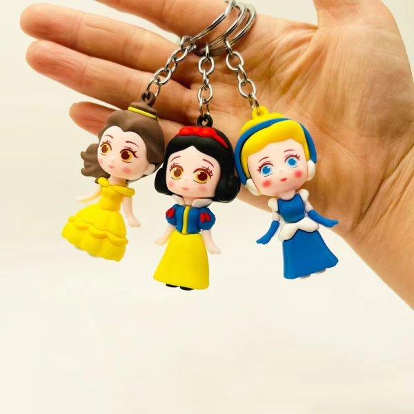 01 PCs Disney Princess Anime Figure Key-Chain – Cute Soft Rubber Bag Accessory | Random Design & Color | Kids Gift - Keychain ( Random Color ) - Image 8