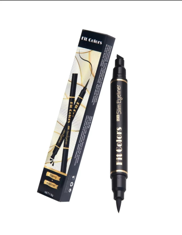 2 in 1 Winged Stamp Liquid Eyeliner Pencil Waterproof Fast Dry Lasting Black Eye Liner Pen | 2 in 1 Fit Colors Eyeliner For Girls | Eyeliner Pen  - Image 3