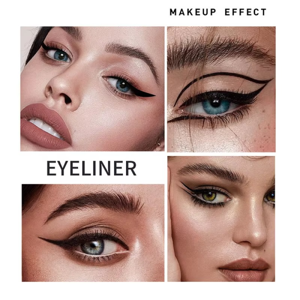 2 in 1 Winged Stamp Liquid Eyeliner Pencil Waterproof Fast Dry Lasting Black Eye Liner Pen | 2 in 1 Fit Colors Eyeliner For Girls | Eyeliner Pen  - Image 6