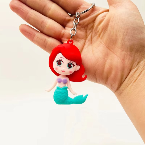 01 PCs Disney Princess Anime Figure Key-Chain – Cute Soft Rubber Bag Accessory | Random Design & Color | Kids Gift - Keychain ( Random Color ) - Image 9