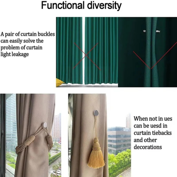 Curtain Pins, Curtain Tiebacks, Magnetic, Gap Resistant, Lace | Curtains, Curtain Accessories, Fasteners | Curtains Button Magnet - Image 12
