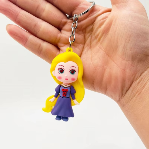 01 PCs Disney Princess Anime Figure Key-Chain – Cute Soft Rubber Bag Accessory | Random Design & Color | Kids Gift - Keychain ( Random Color ) - Image 11