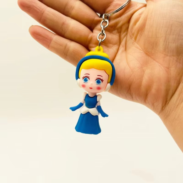 01 PCs Disney Princess Anime Figure Key-Chain – Cute Soft Rubber Bag Accessory | Random Design & Color | Kids Gift - Keychain ( Random Color ) - Image 12