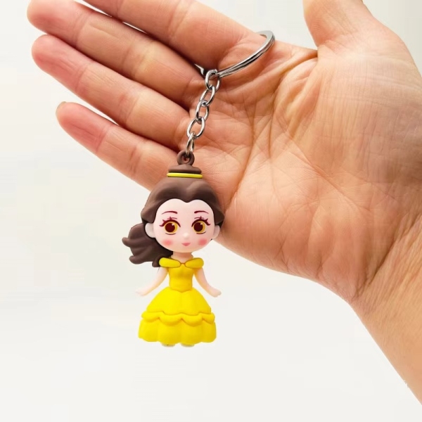 01 PCs Disney Princess Anime Figure Key-Chain – Cute Soft Rubber Bag Accessory | Random Design & Color | Kids Gift - Keychain ( Random Color ) - Image 13