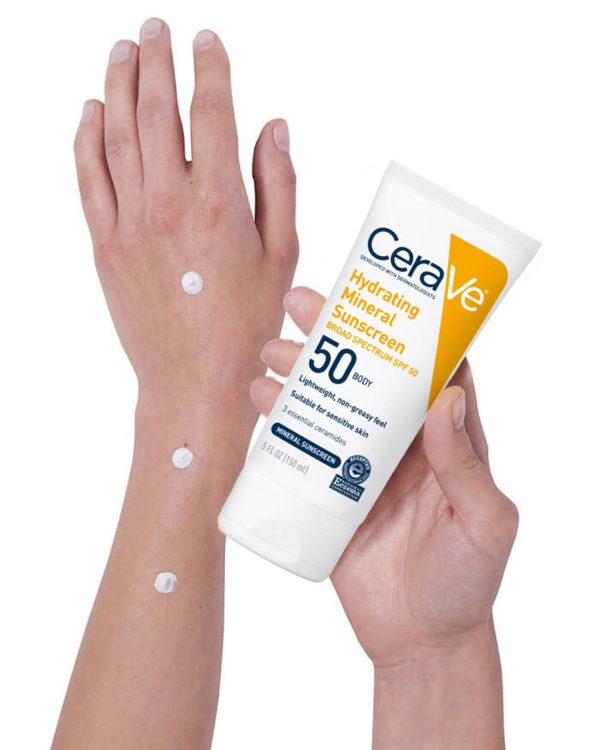 CeraVe Hydrating Mineral Sunscreen SPF 100 ml - CeraVe Hydrating Sun Block | Best Skin Care Sunscreen - Image 5