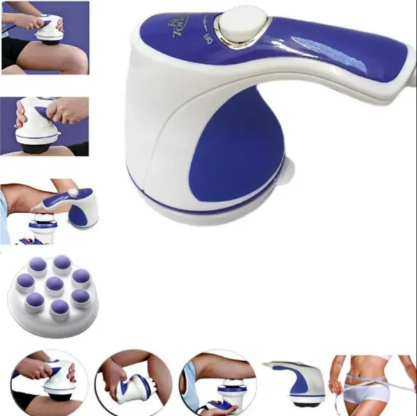 4 in 1 Relax & Spin Tone Vibration Electric Massager | Electronic Relax & Spin Body Massager With Different Heads ( Random Color ) - Image 4