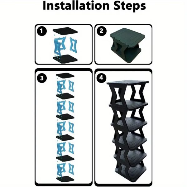 6 Floor Shoe Rack - 6 Tier Shoe Rack - Shoe Rack- Unique X Design Shoe Rack- High Quality - Without Box - Image 4