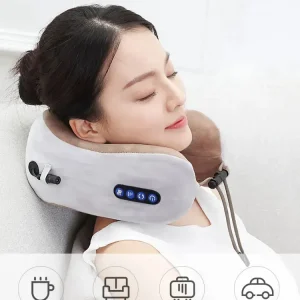 U Shaped Pillow Neck Massager USB Charging Portable Neck Shoulder Cervical Relaxing Massager Protector Outdoor Home Car