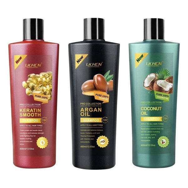 Pack Of 01 - Lichen Professional Shampoo Set 400ml – Keratin, Rice Water, Coconut, Peppermint, Red Onion, Argan Oil
