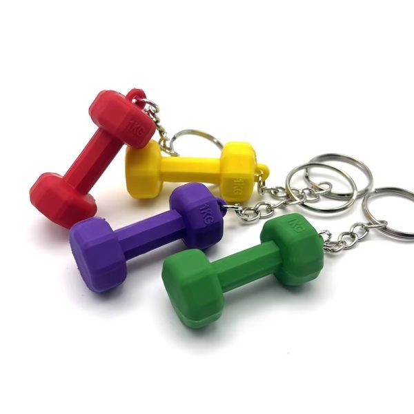01 PCs Dumbbell Keychain Pendant PVC Barbell Men Car Key Chain Creative Sport Fitness Club Commemorative Small Gift | Key-Chain For Boys & Men's ( Random Color ) - Image 11