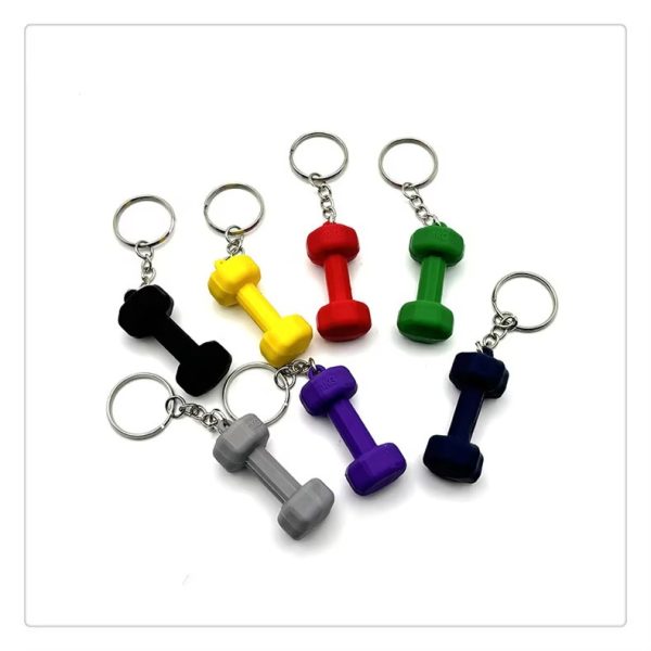 01 PCs Dumbbell Keychain Pendant PVC Barbell Men Car Key Chain Creative Sport Fitness Club Commemorative Small Gift | Key-Chain For Boys & Men's ( Random Color ) - Image 12