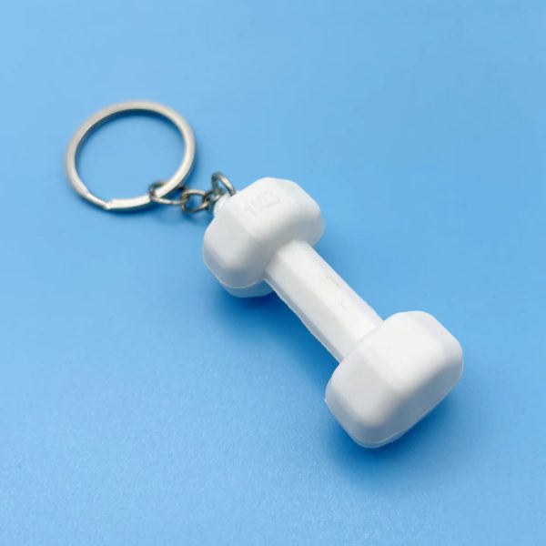 01 PCs Dumbbell Keychain Pendant PVC Barbell Men Car Key Chain Creative Sport Fitness Club Commemorative Small Gift | Key-Chain For Boys & Men's ( Random Color ) - Image 3