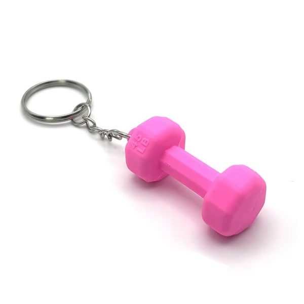 01 PCs Dumbbell Keychain Pendant PVC Barbell Men Car Key Chain Creative Sport Fitness Club Commemorative Small Gift | Key-Chain For Boys & Men's ( Random Color ) - Image 5