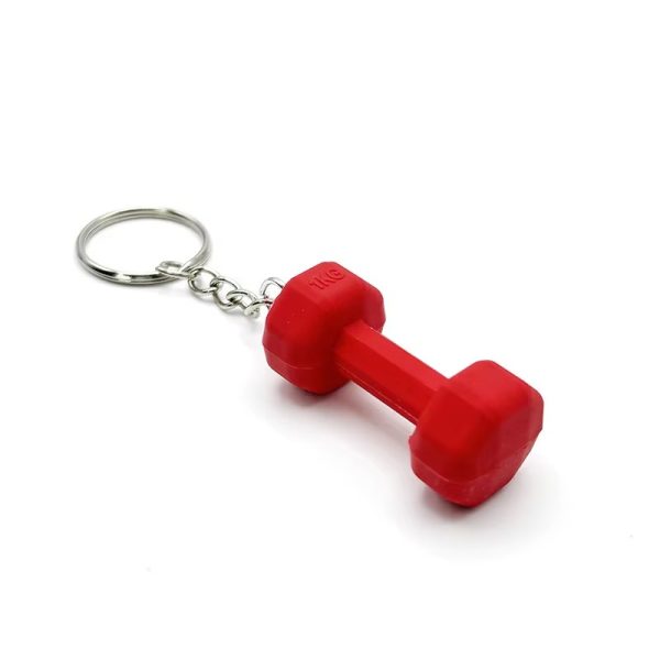 01 PCs Dumbbell Keychain Pendant PVC Barbell Men Car Key Chain Creative Sport Fitness Club Commemorative Small Gift | Key-Chain For Boys & Men's ( Random Color ) - Image 4