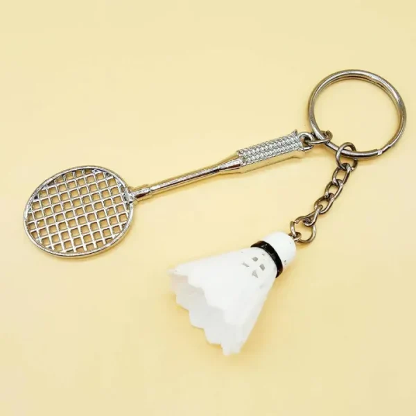 01 PCs Metal Badminton Racket & Ball Keychain – Stylish Keyring Gift for Girls’ Bags & Boys | Random Color Key-Chain - Image 9