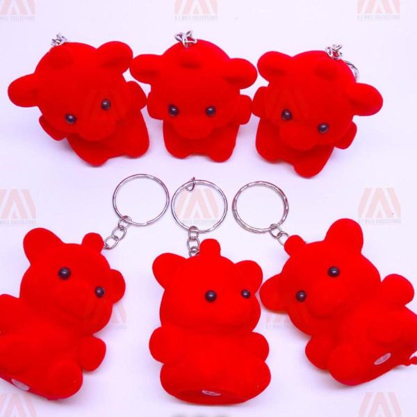 01 PCs Cute Key Chain Teddy Cherry | Small Red Bear Key Chain | Teddy Bear Key-Chain For Girls - Red Color Teddy Bear Keychain - Image 4