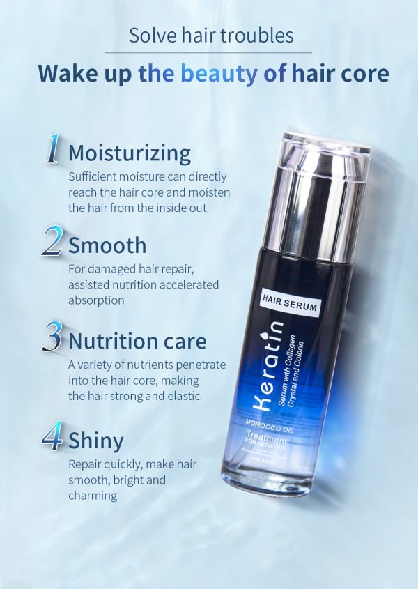 Keratin Hair Serum with Collagen & Morocco Oil 80 ml | Intensive Treatment for Damaged Hair Professional Salon Formula for Moisturizing, Smoothing, Nutrition, and Shine | Hair Keratin Serum  - Image 6
