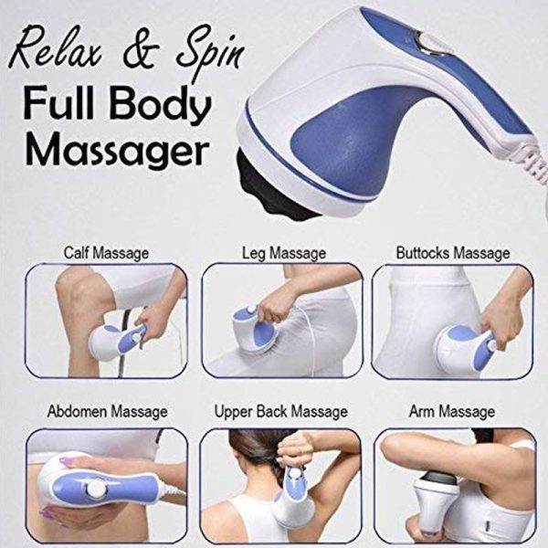 4 in 1 Relax & Spin Tone Vibration Electric Massager | Electronic Relax & Spin Body Massager With Different Heads ( Random Color ) - Image 14