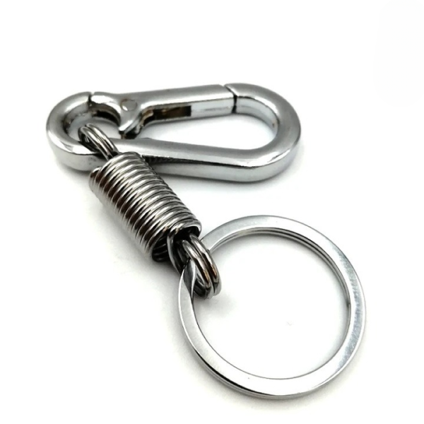 01 PCs Metallic Spring Hook Keychain – Strong Flexible Key Holder for Girls’ Bags & Boys | Matt Chrome Finish | Key-Chain - Image 6