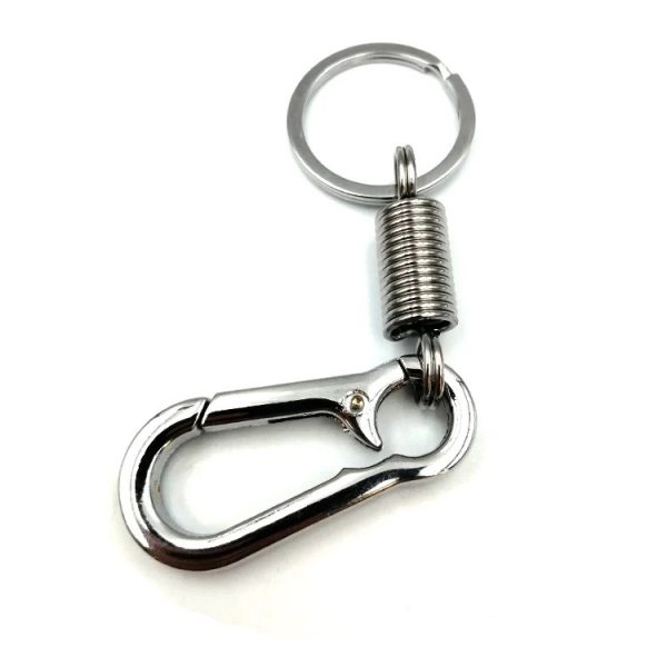 01 PCs Metallic Spring Hook Keychain – Strong Flexible Key Holder for Girls’ Bags & Boys | Matt Chrome Finish | Key-Chain - Image 5