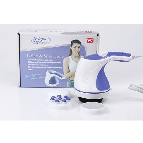 4 in 1 Relax & Spin Tone Vibration Electric Massager | Electronic Relax & Spin Body Massager With Different Heads ( Random Color ) - Image 16