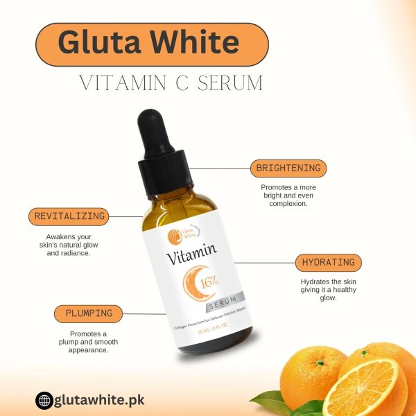 Vitamin C Serum for Face Glowing & Dark Spots | Gluta White Vitamin C 16% Serum | Best Quality Skin Care Serum | Serum For Glowing Serum - 30 ml - Image 4