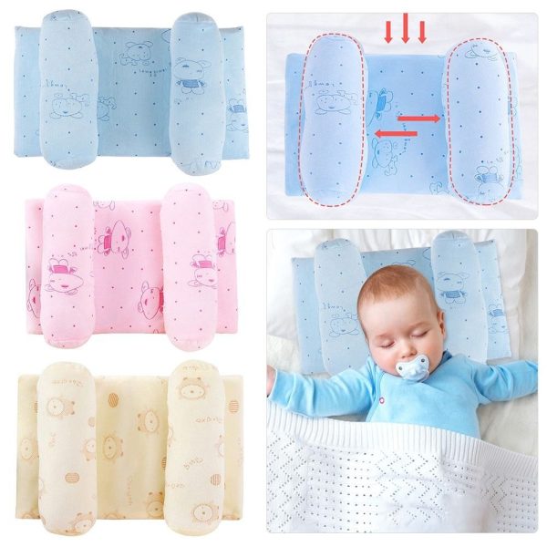 Soft Head Shaping Newborn Pillow for Flat Head Prevention, Breathable & Portable Infant Cushion - Baby Head Shaping Pillow - Adjustable Newborn Baby Head Shaping Pillow ( Random Color & Design ) - Without Box - Image 6