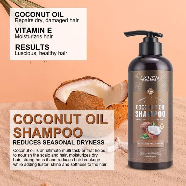 Lichen Hair Shampoo - Lichen Coconut Oil Shampoo, Sulfate Free, Paraben Free, Silicone Free, Color Safe, and Vegan Hair Shampoo - 500 ml   - Image 9