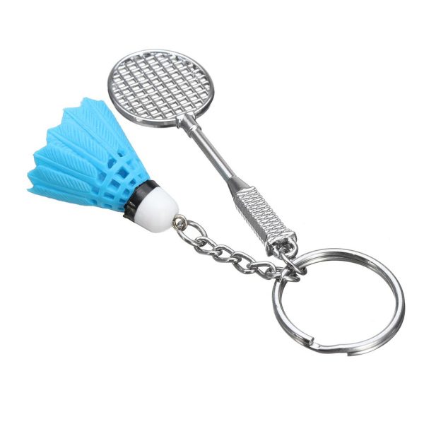 01 PCs Metal Badminton Racket & Ball Keychain – Stylish Keyring Gift for Girls’ Bags & Boys | Random Color Key-Chain - Image 3