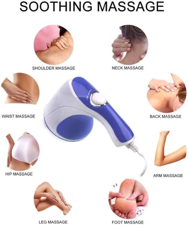 4 in 1 Relax & Spin Tone Vibration Electric Massager | Electronic Relax & Spin Body Massager With Different Heads ( Random Color )